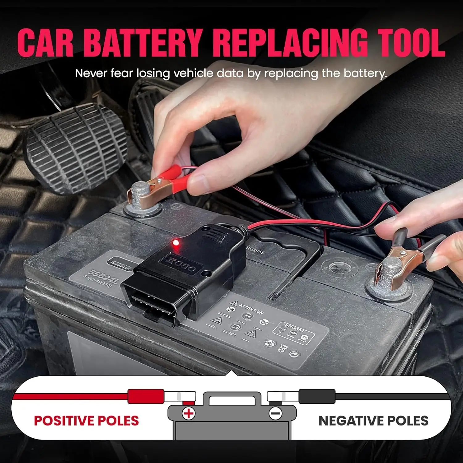 OBD II Car Memory Saver Cable  - Power Supply Tester 评论和价格