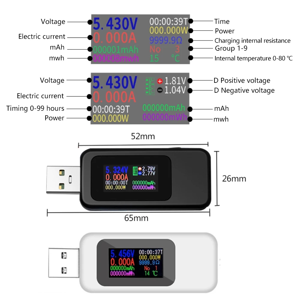 10 in 1 USB Tester DC Digital  - Power Supply Tester 评论和价格